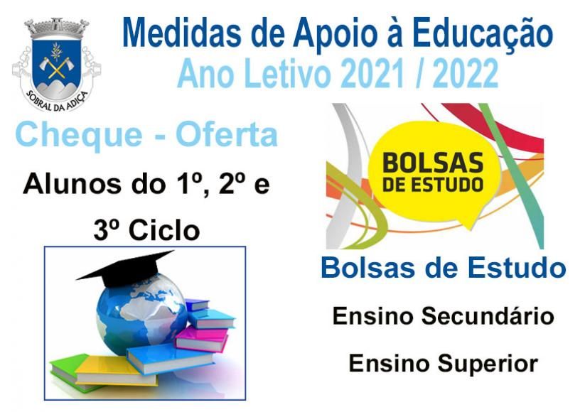 Informação: Cheque-Oferta e Bolsas de estudo - Ano Letivo 2021/2022