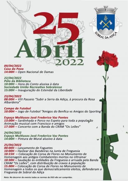 Programa de Comemorações do 48º Aniversário do 25 de abril